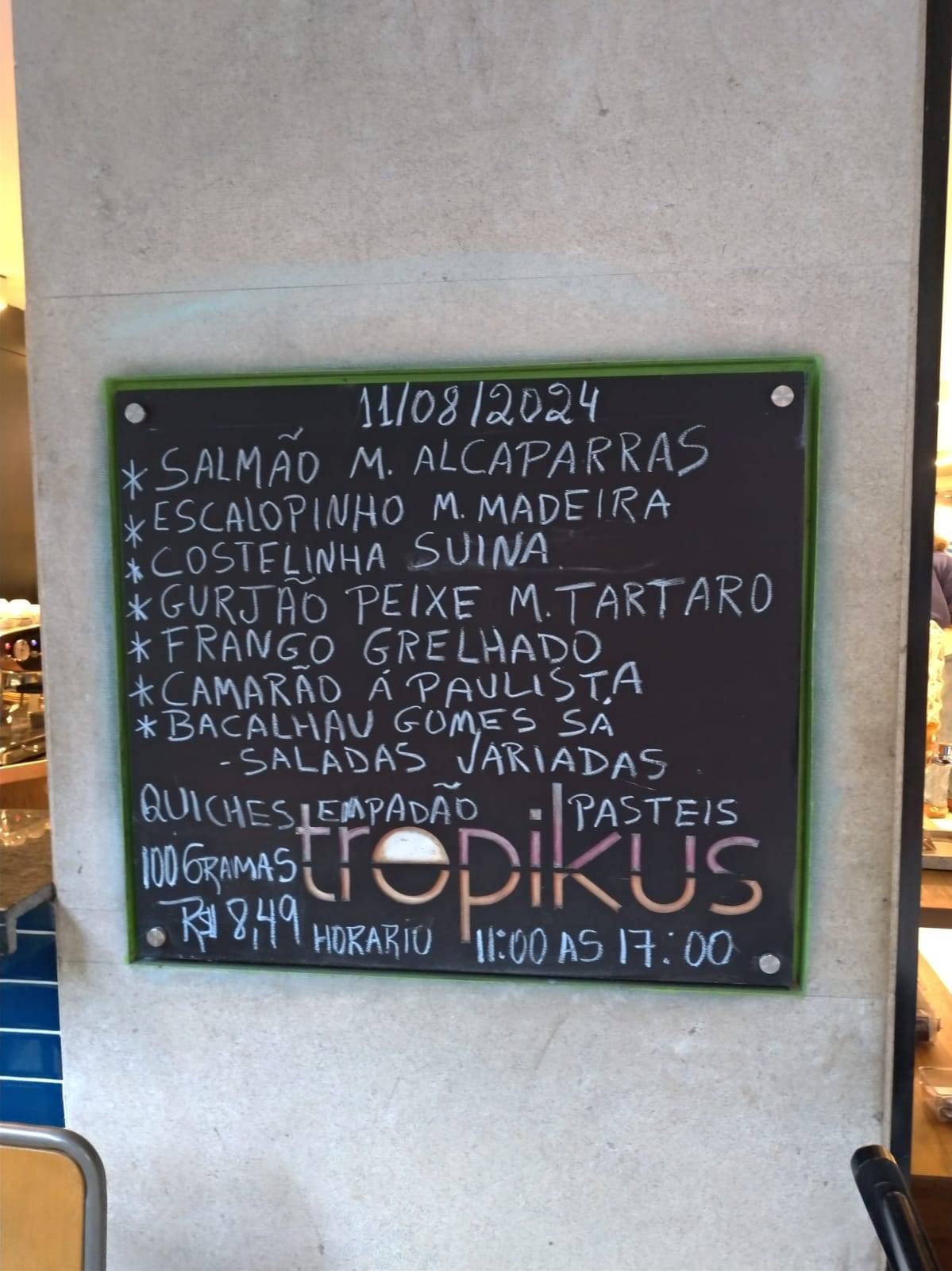 Restaurante Tropikus cardápio