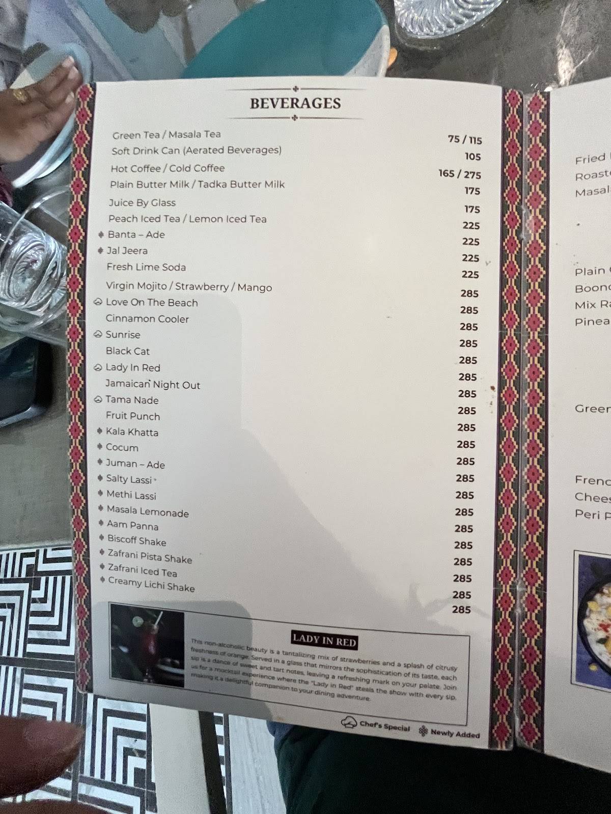 Tamarind Kitchen menu