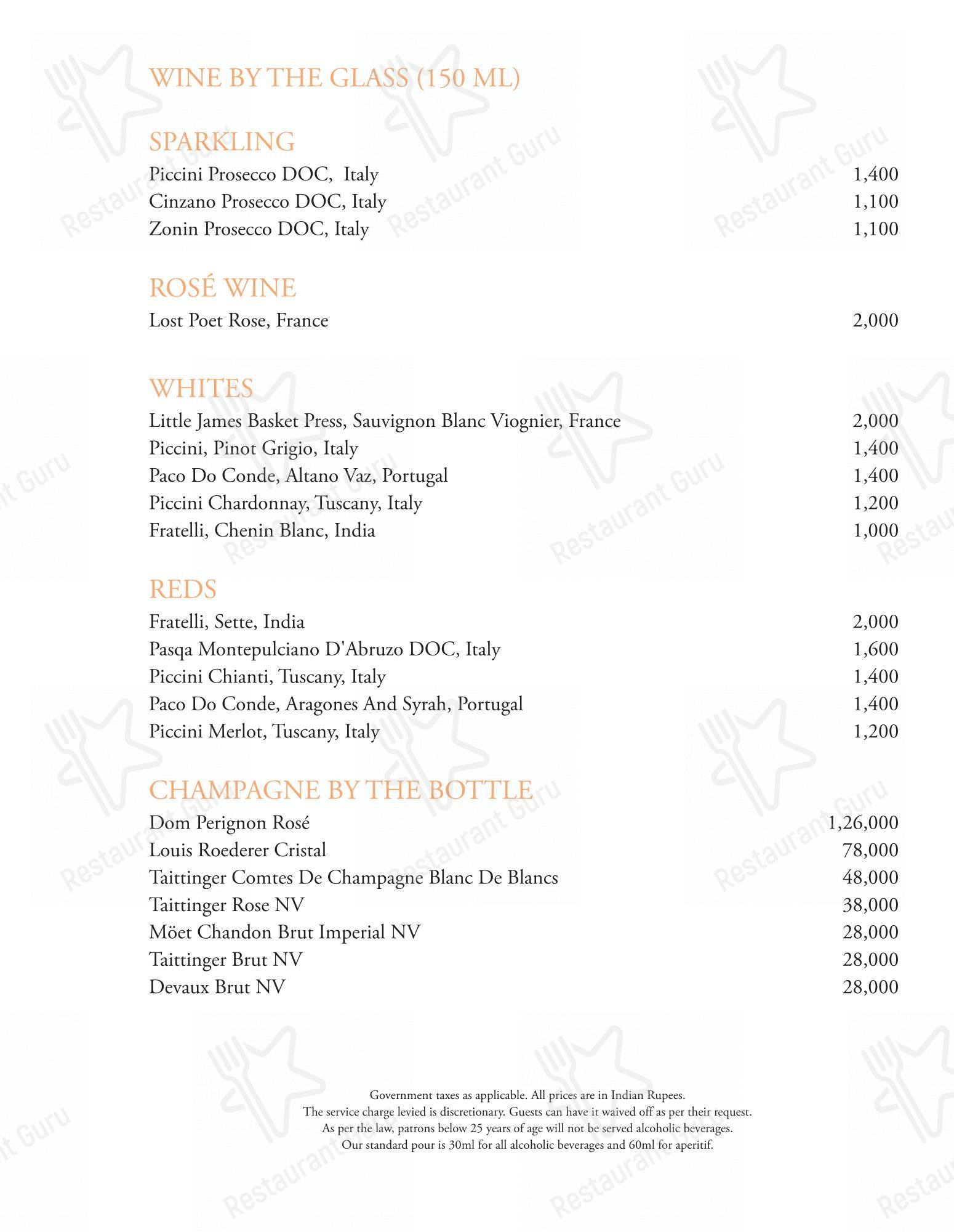 Tamra Restaurant - Menu bar