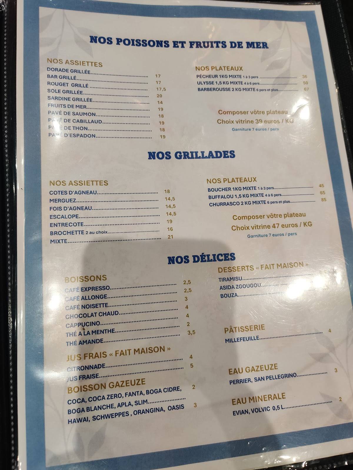 Menu de Tanit