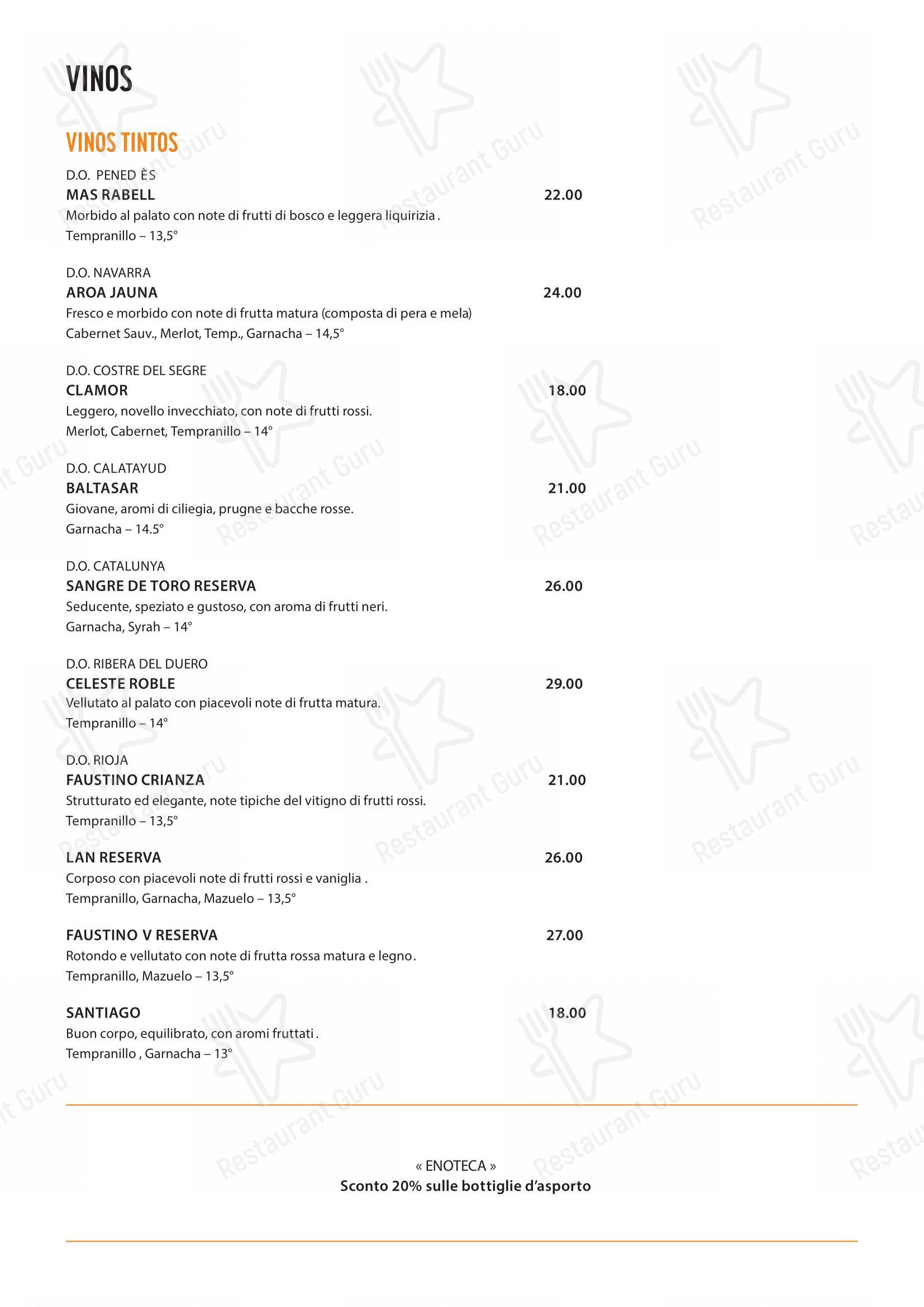 Menu bar per Tapa pub & bar