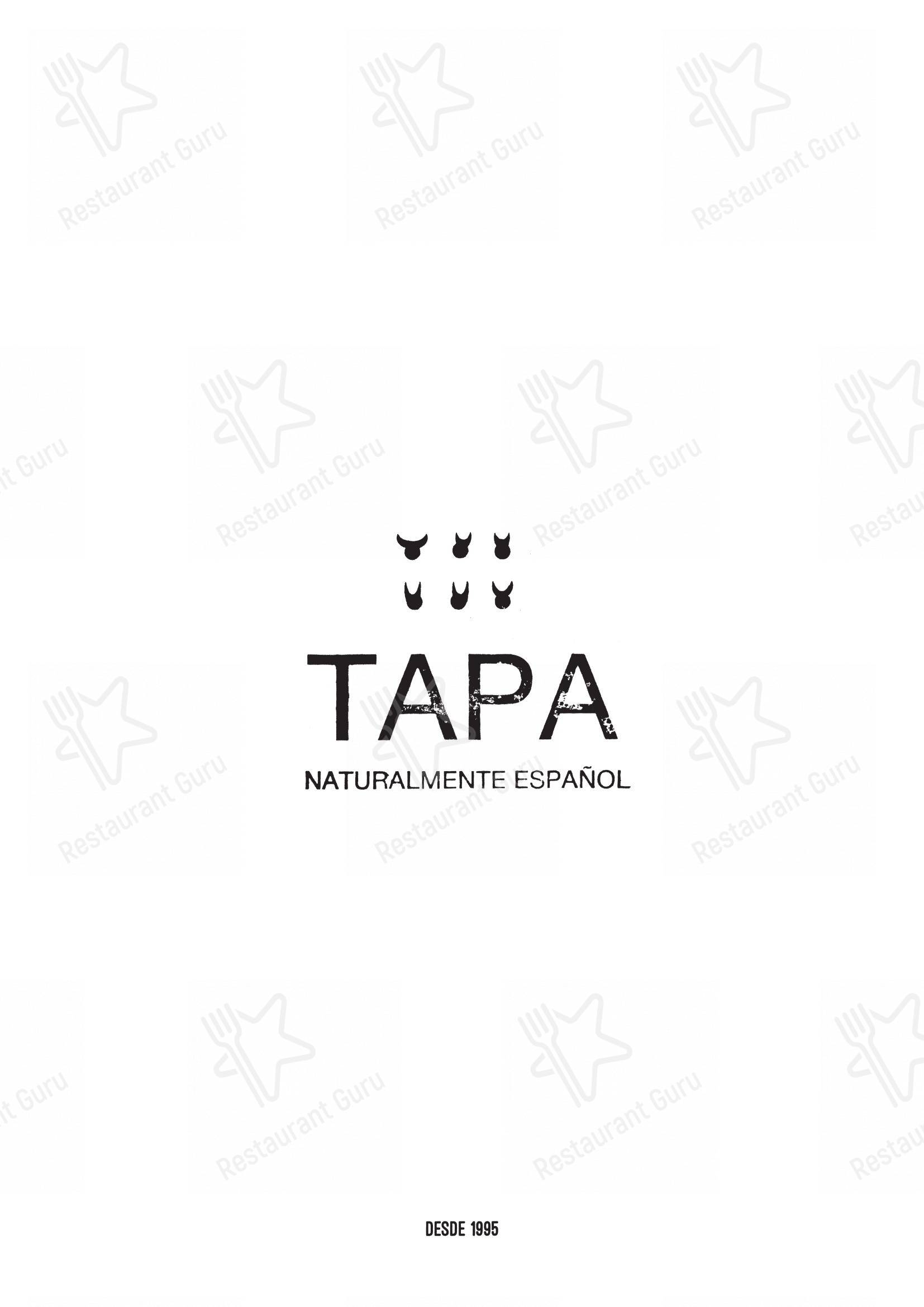 Menu bar per Tapa pub & bar