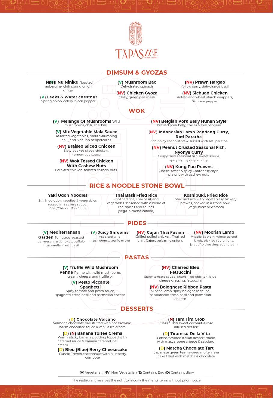 TapasMe menu
