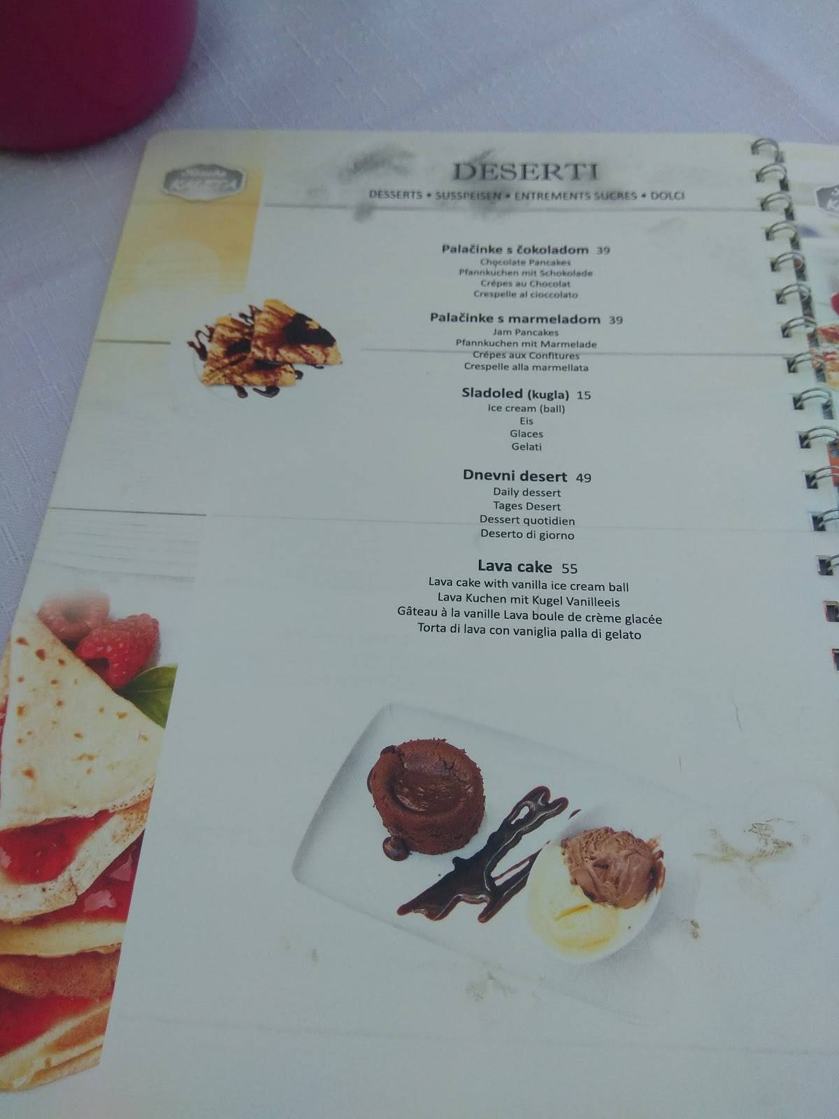 Menu di Tavern Kaleta Trogir 