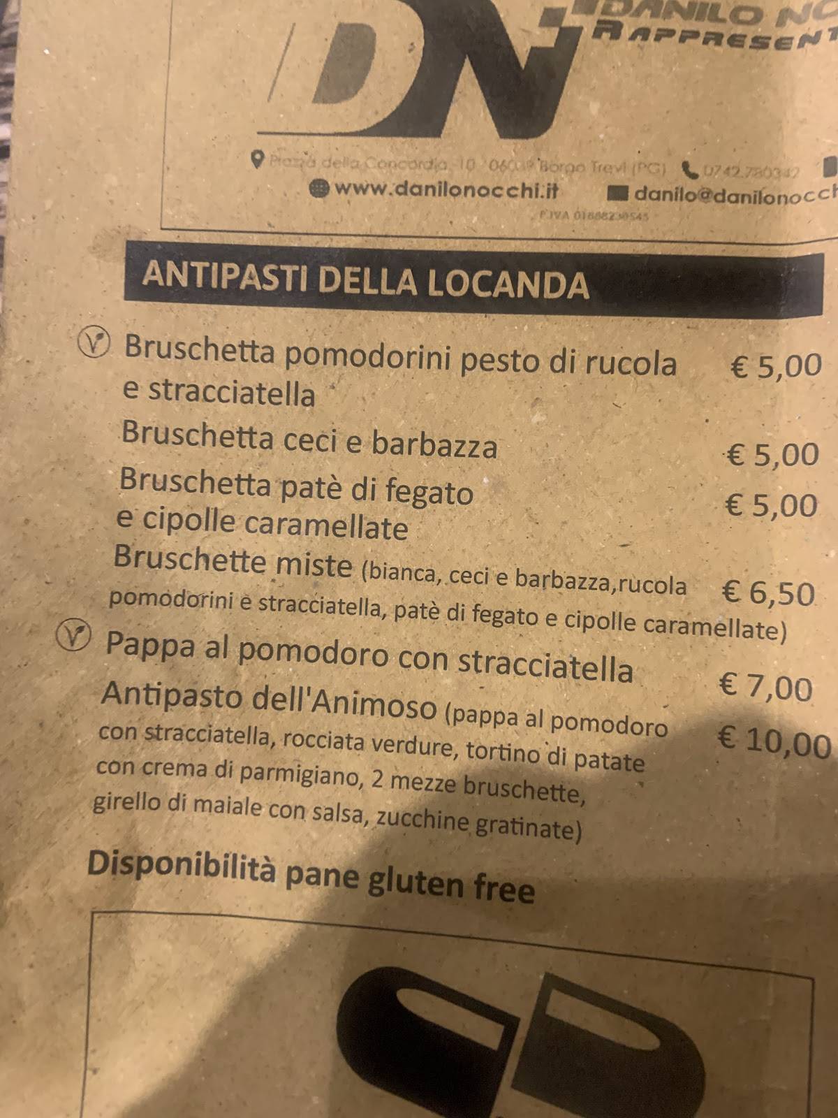 Menu di Taverna Nobile Rione Giotti 