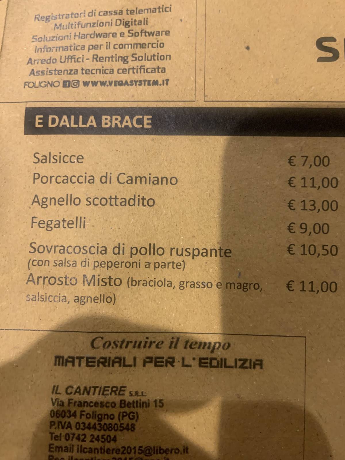 Menu di Taverna Nobile Rione Giotti 