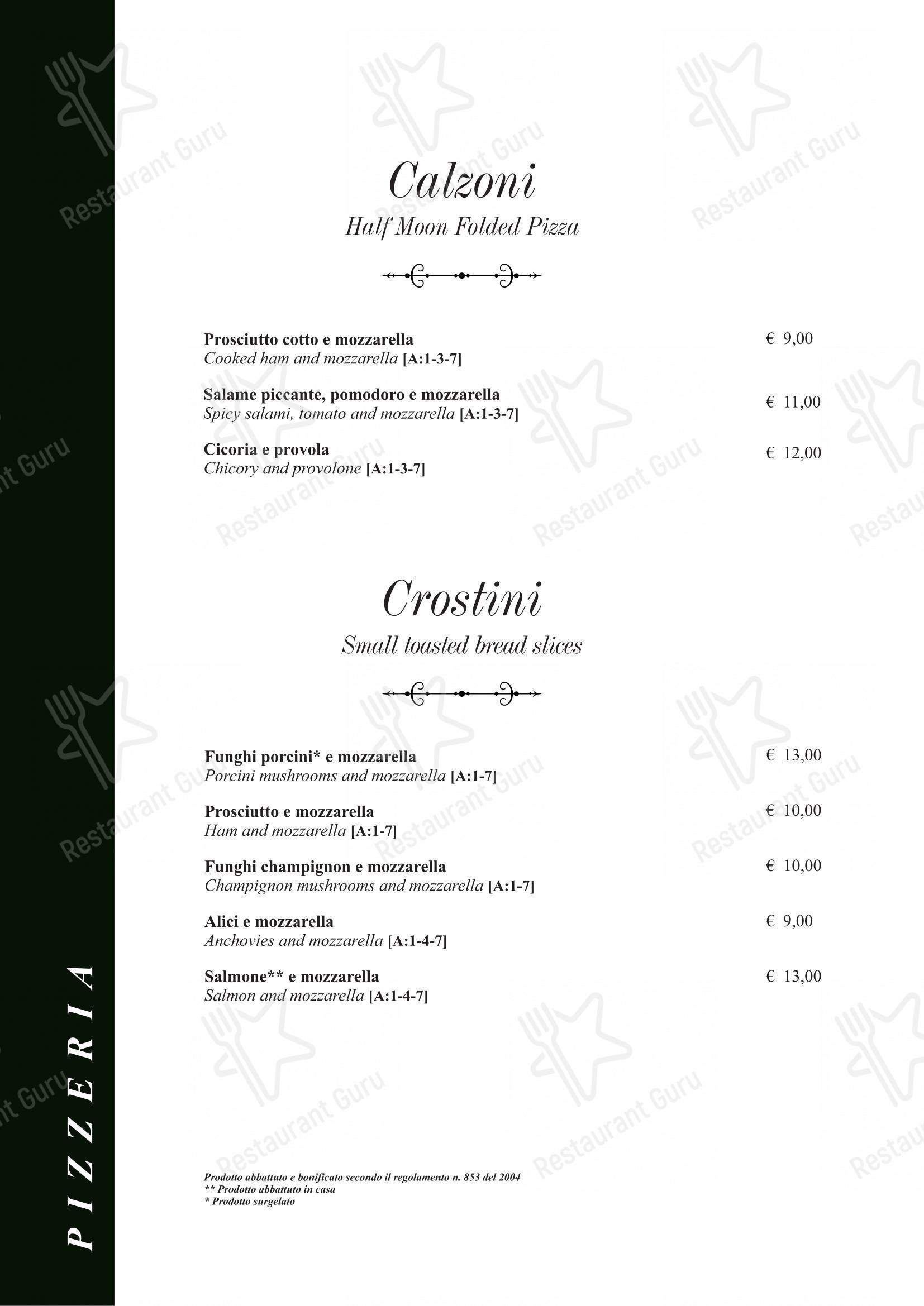 Menu di Taverna Rossini - Menu