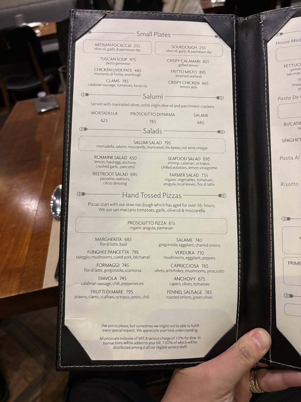 Menu at Tavolata Ayala Center Cebu restaurant, Cebu City, ayala center
