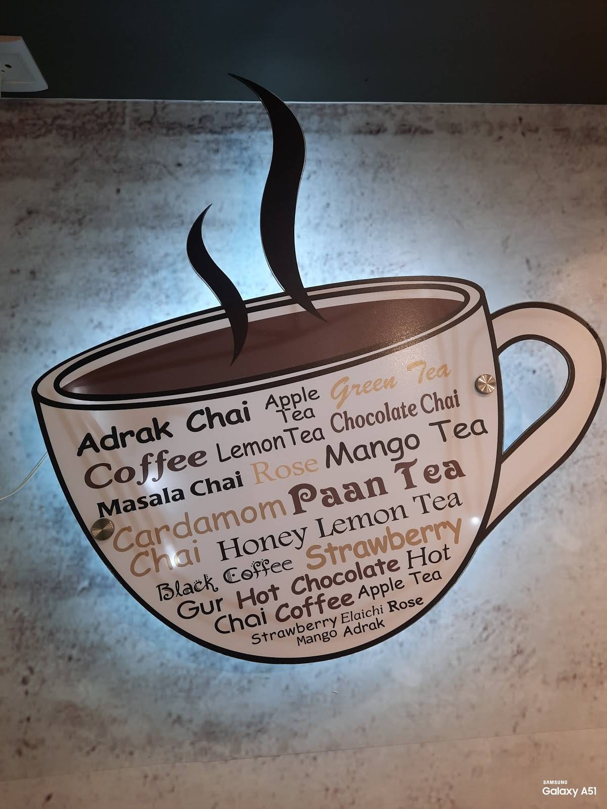 Tea Bar menu