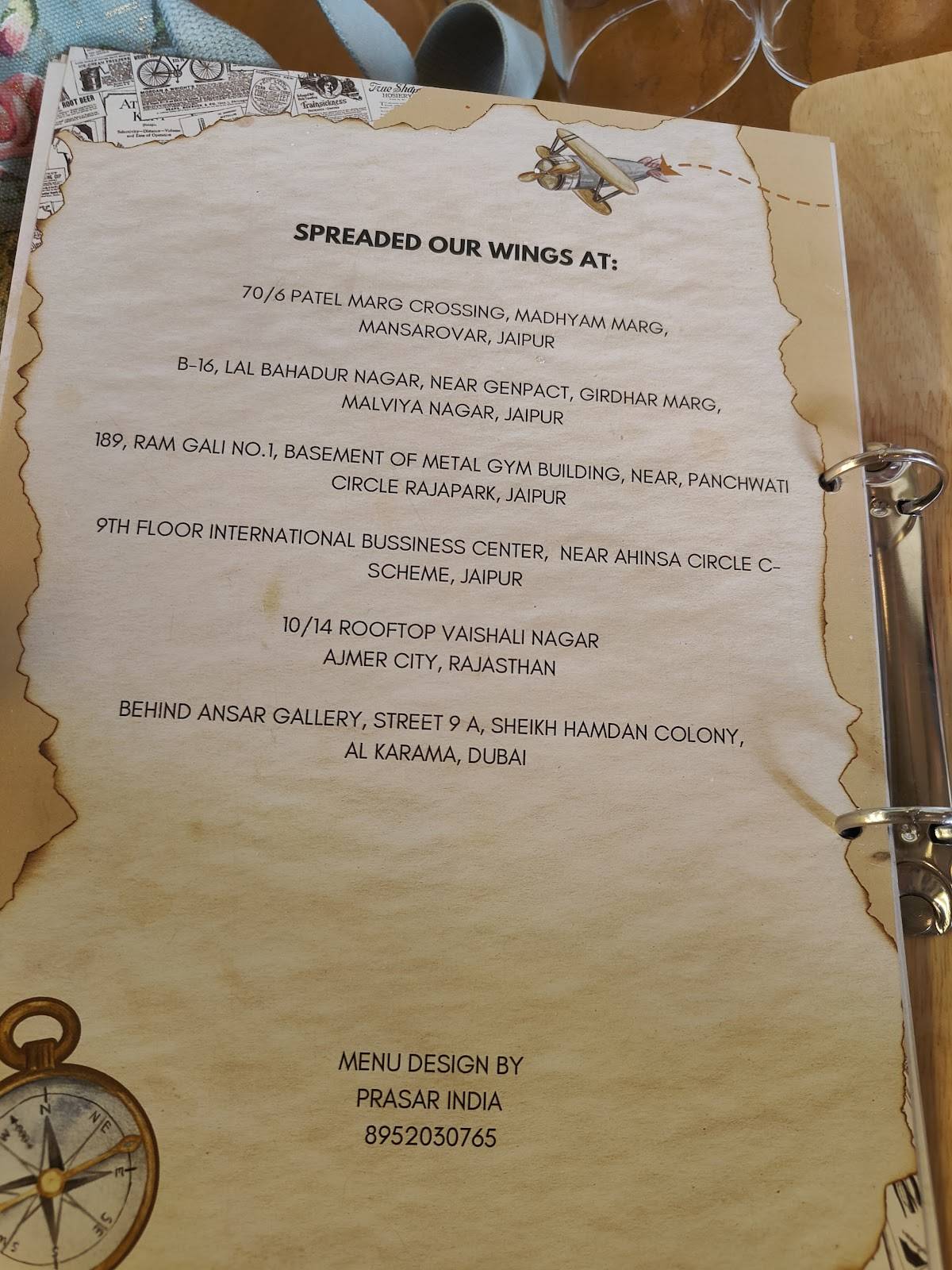 Tea Connect menu