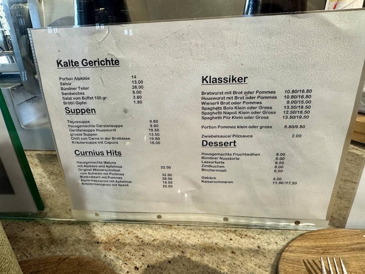 Menu di Tegia Curnius 