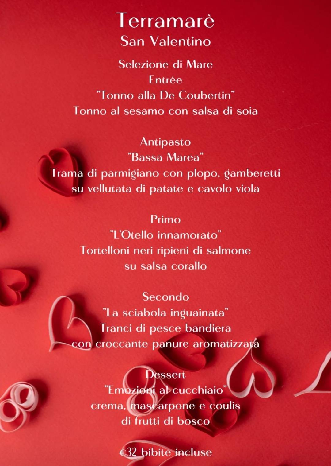 Menu di Terramarè 