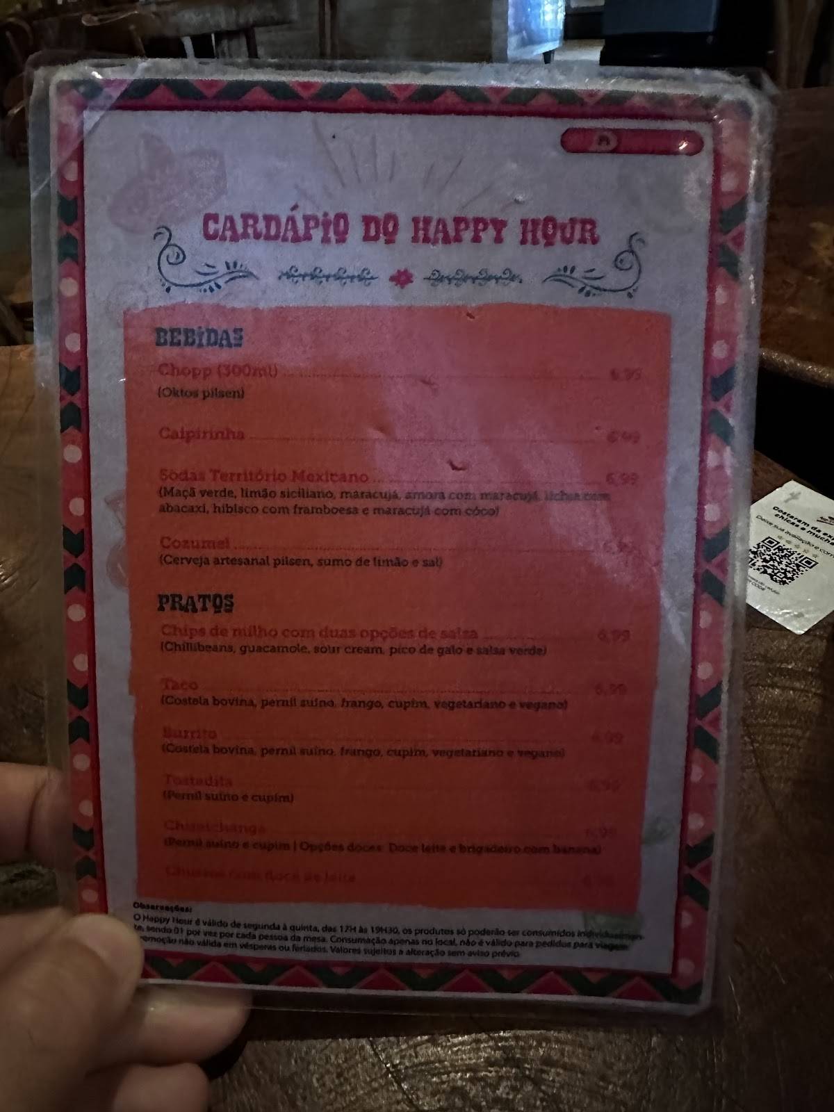 Território Mexicano cardápio