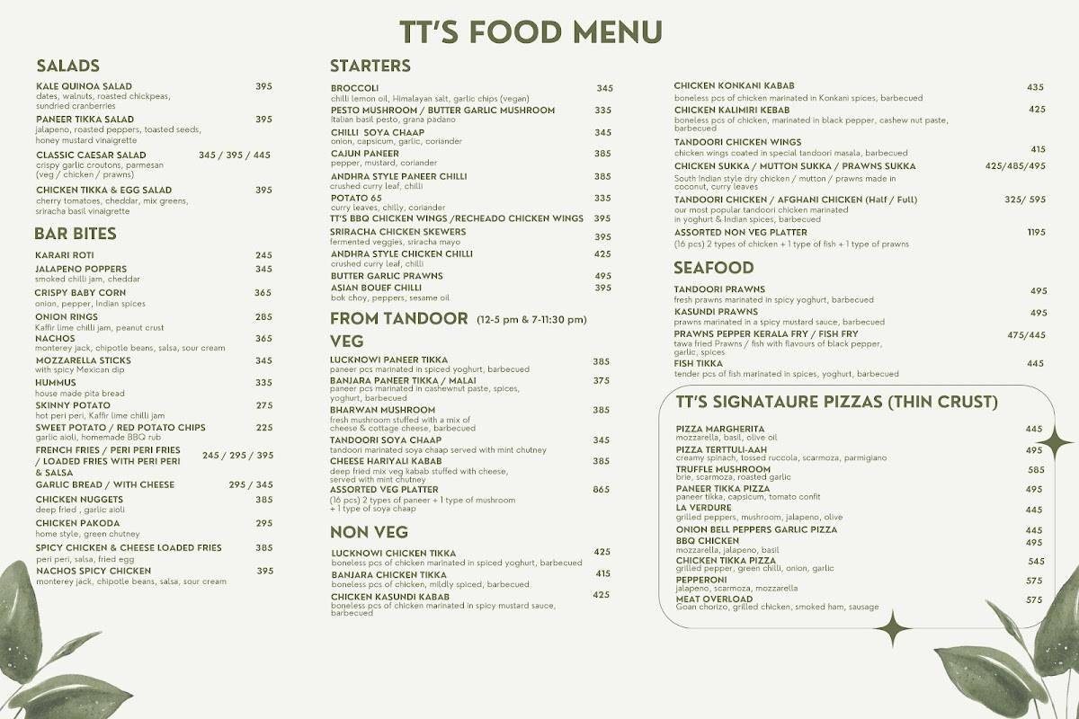Terttulia Bistro menu