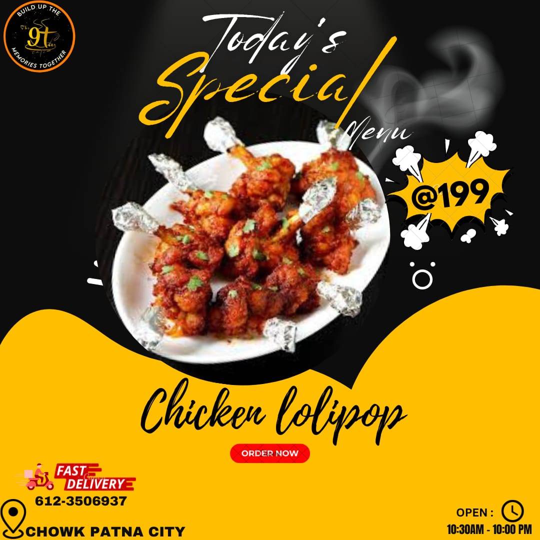 The 9'tees cafe menu