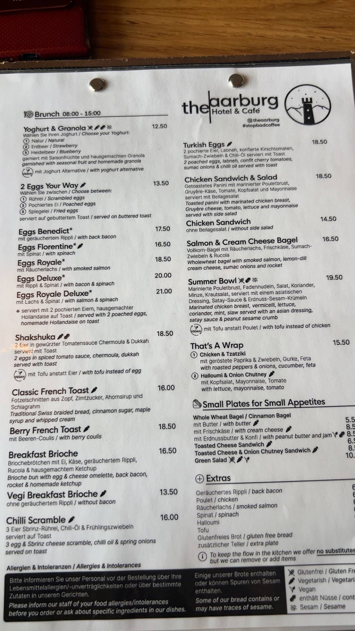 Menu di The Aarburg Hotel & Cafe 