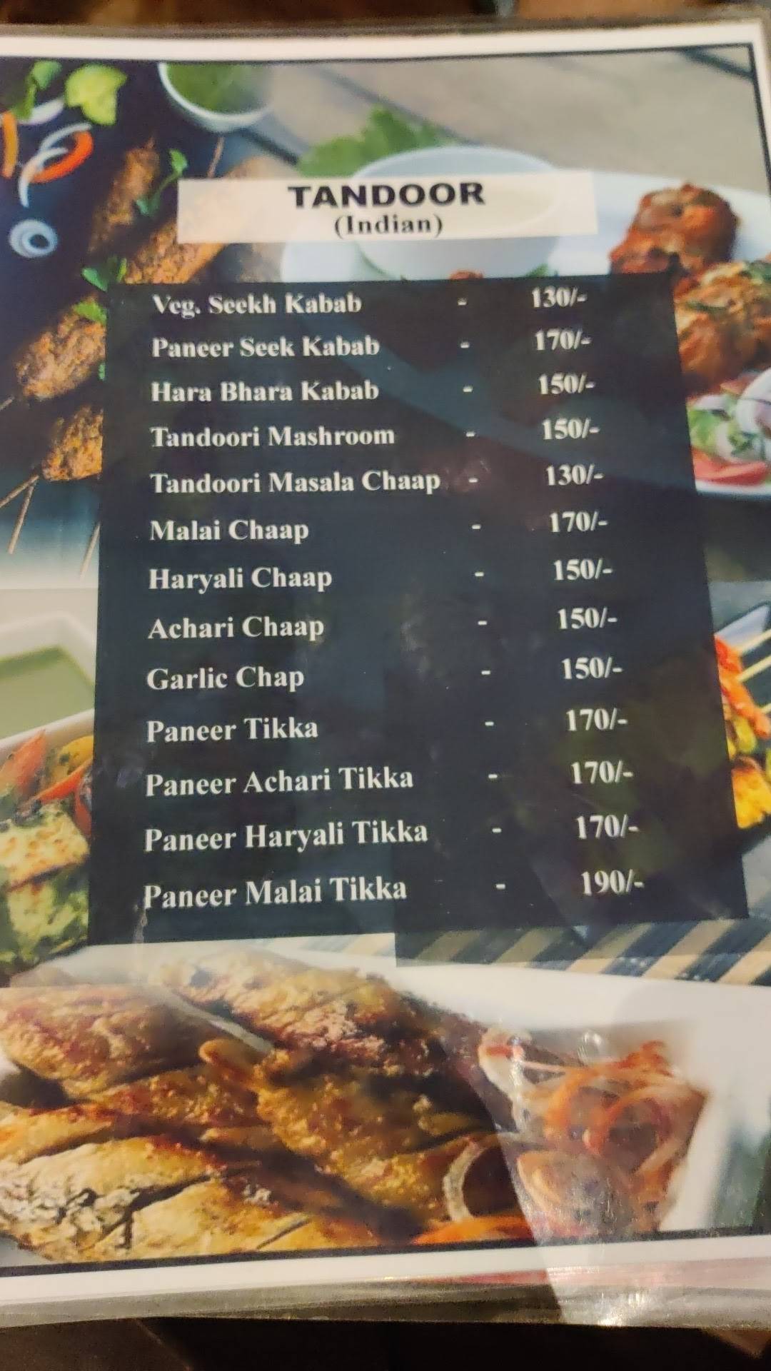The Black Pepper menu
