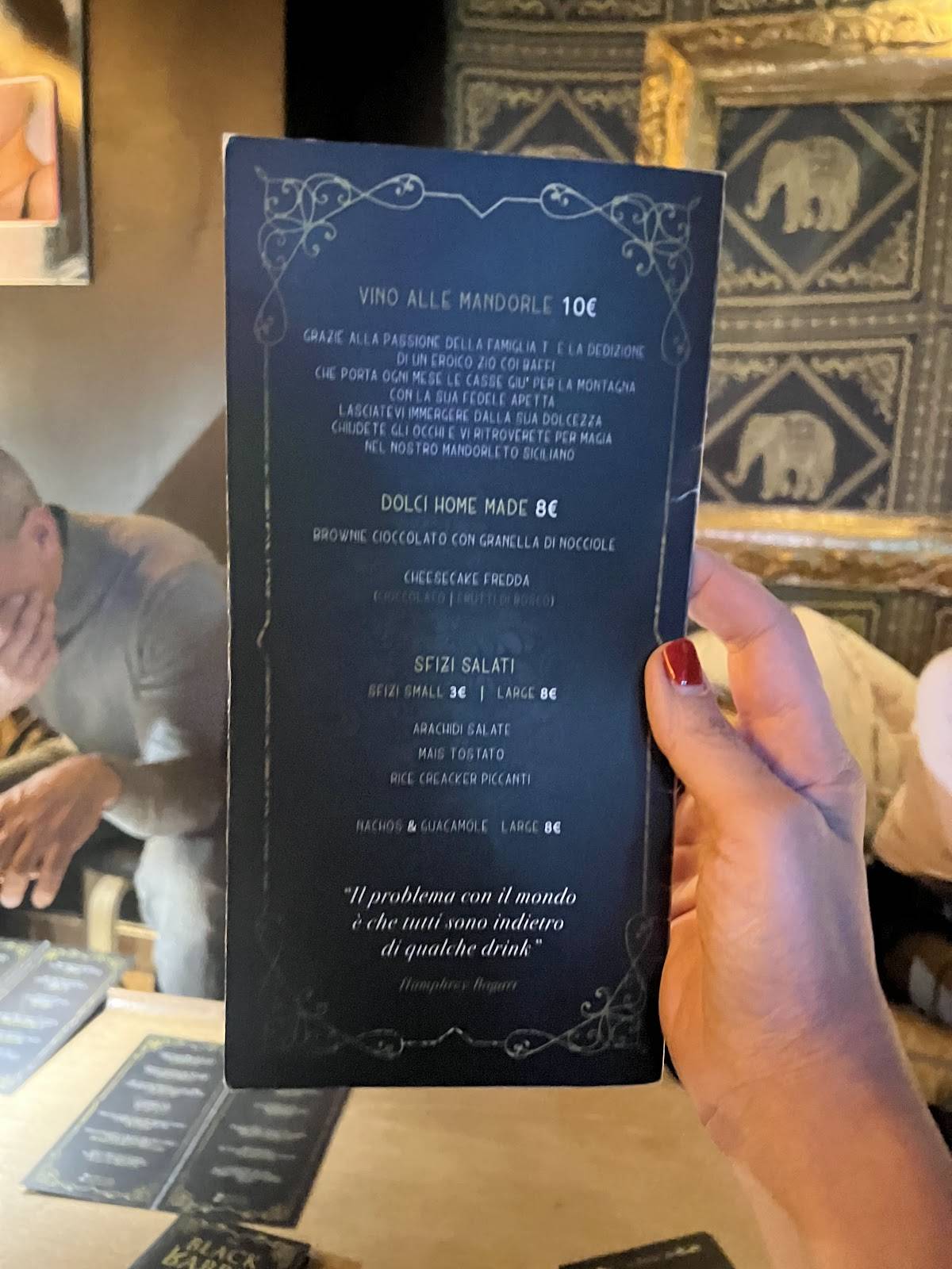 Menu di The Black Rabbit 