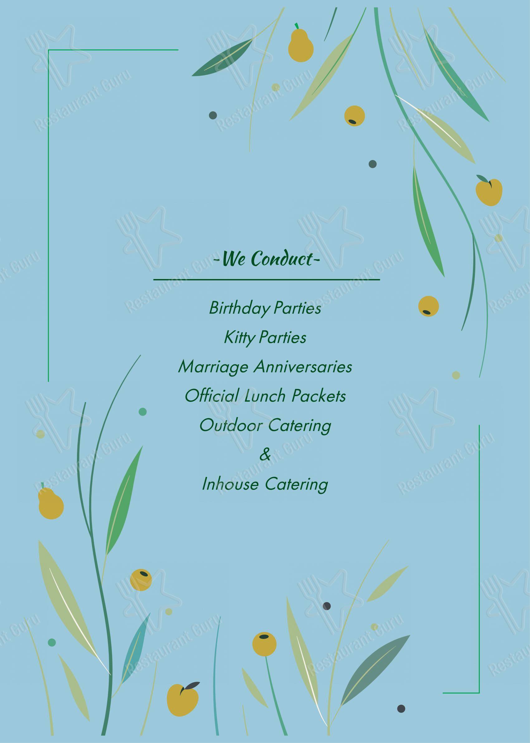 The Chef in Bhubaneswar - Menu