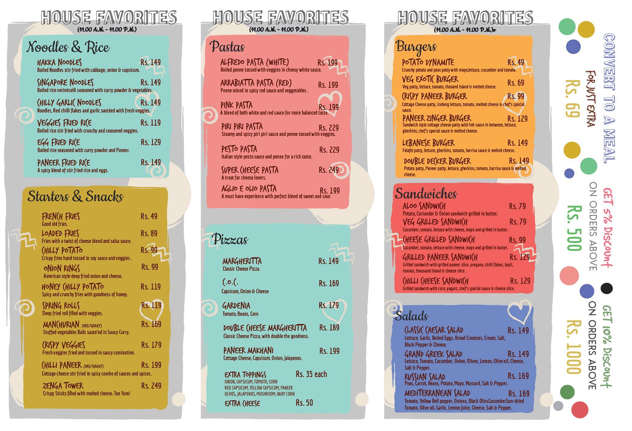 The Cult Cafe & Restaurant menu