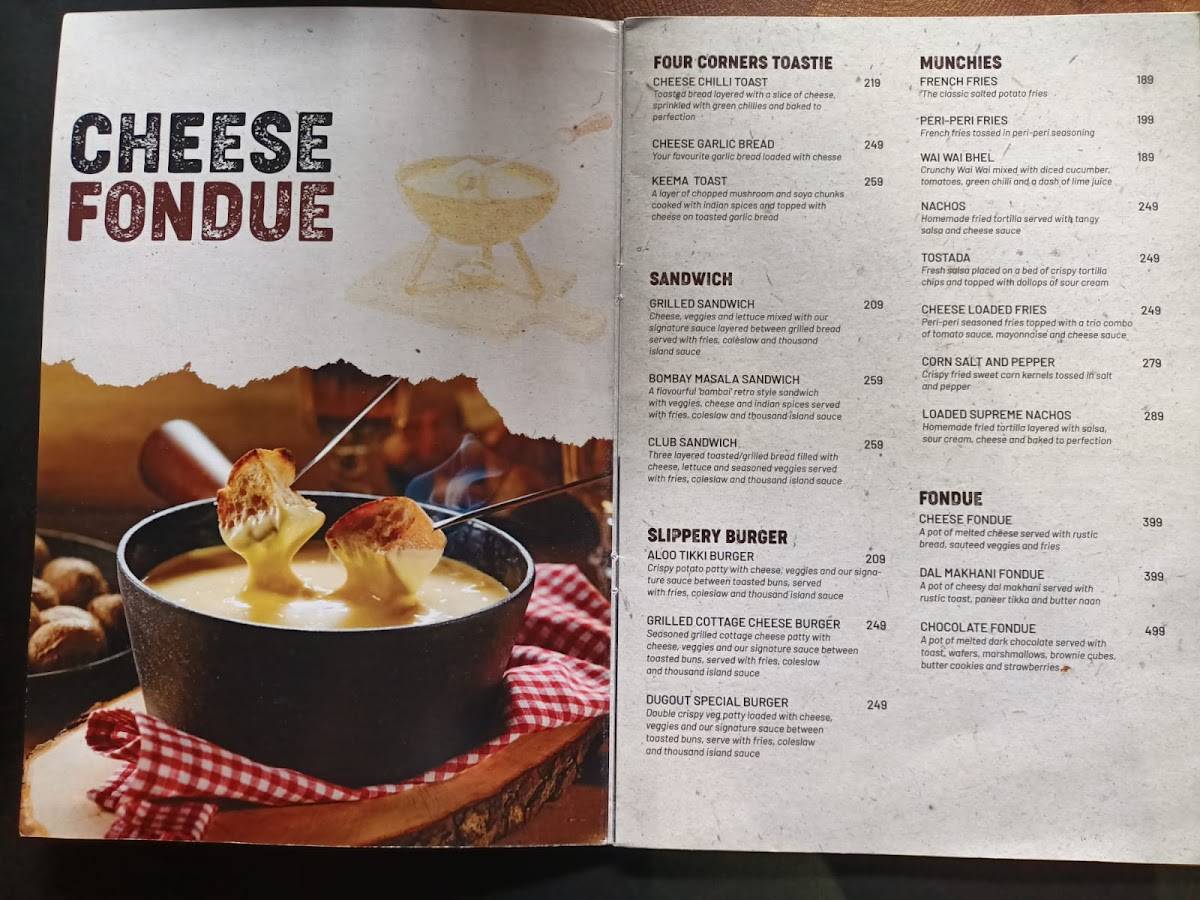 The Dugout - Bhawanipur menu