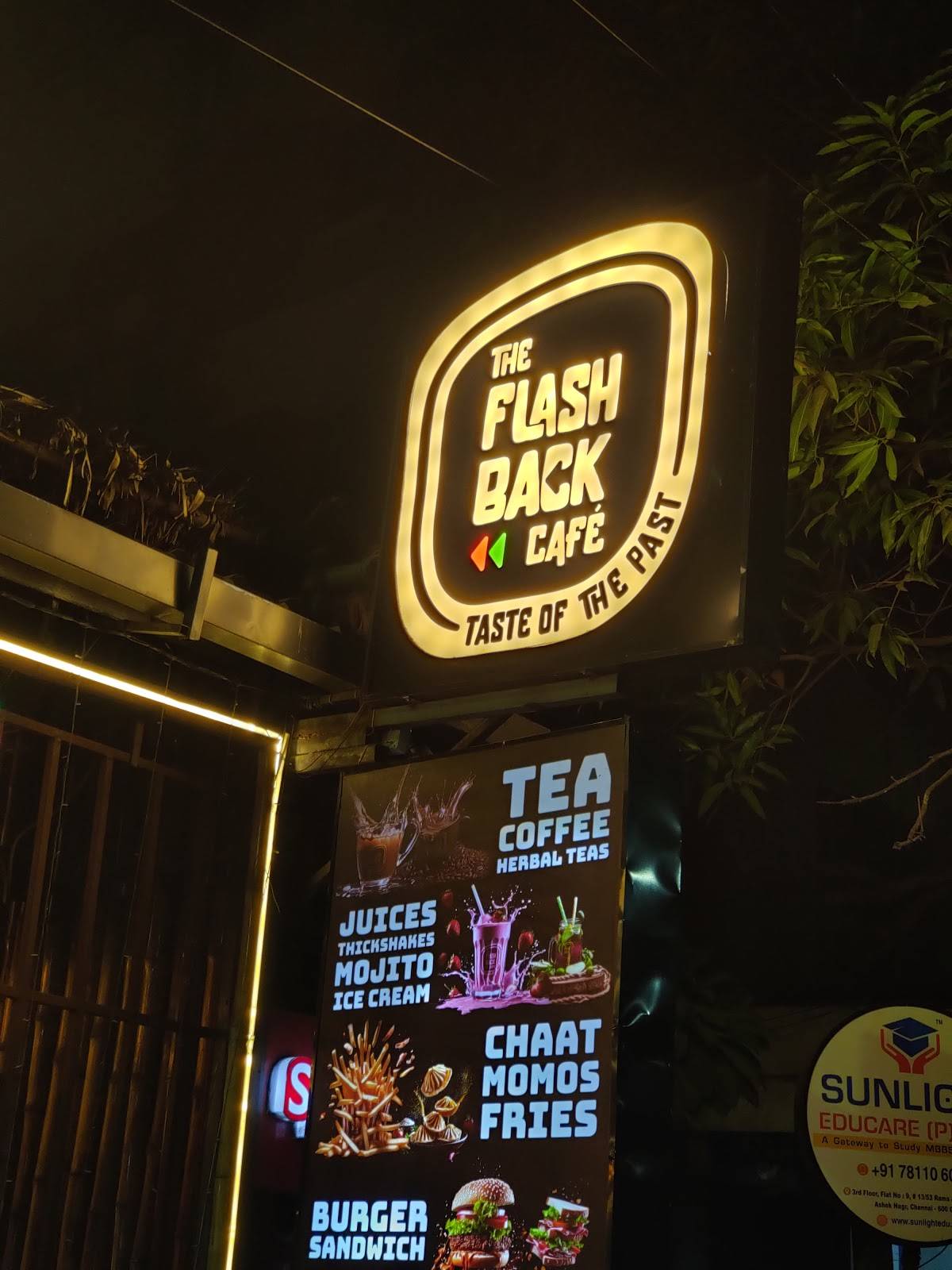 The FlashBack Cafe menu