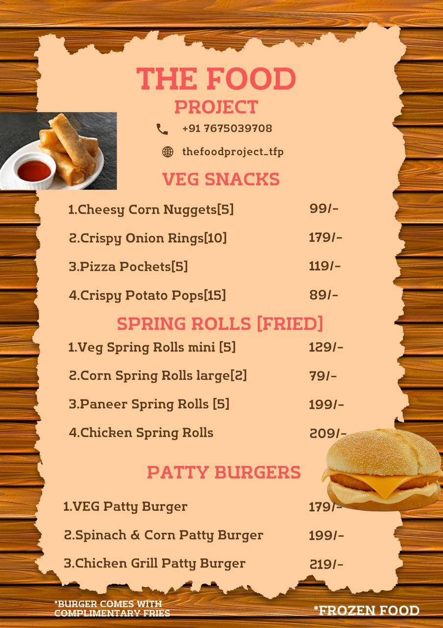 The Food Project menu