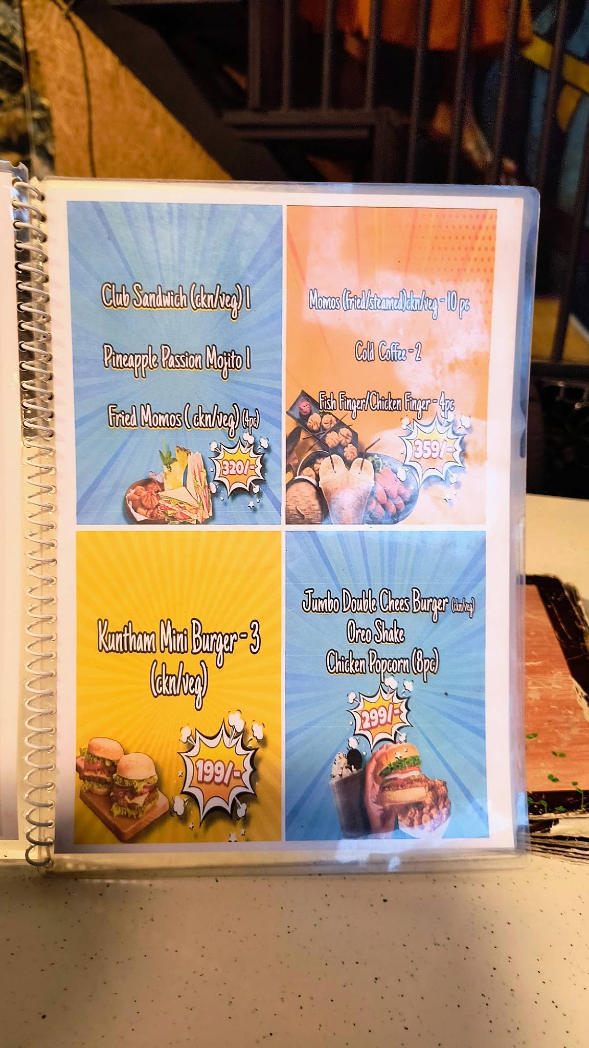 The Kuntham Burger Hut menu