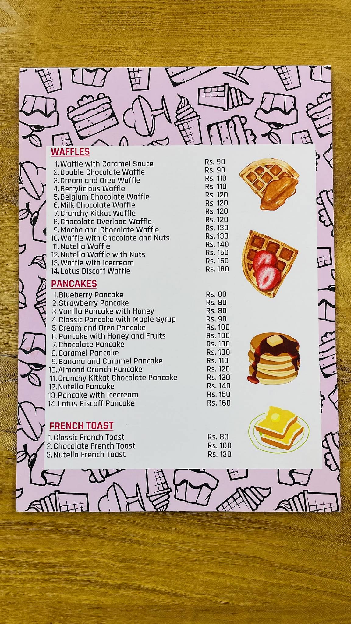 The Magic Baker menu