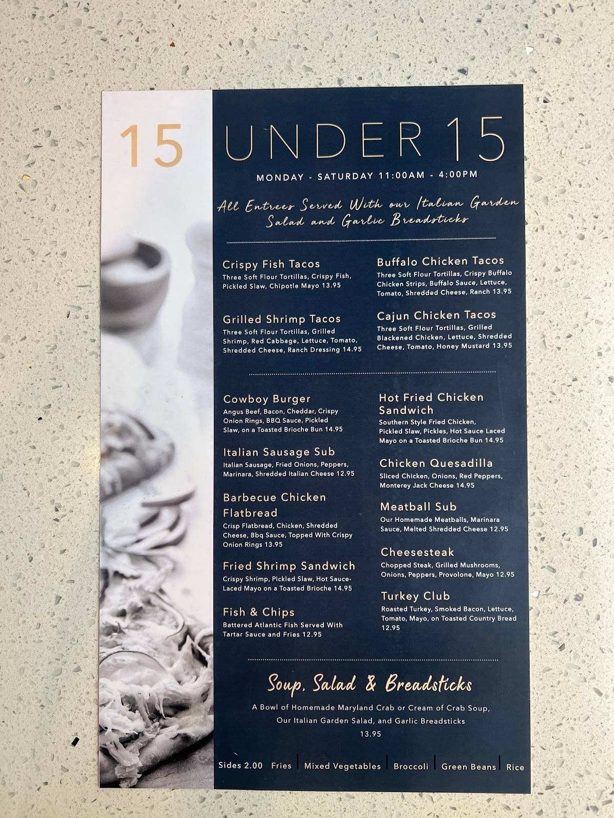 Menu at The Olive Tree restaurant, Glen Burnie
