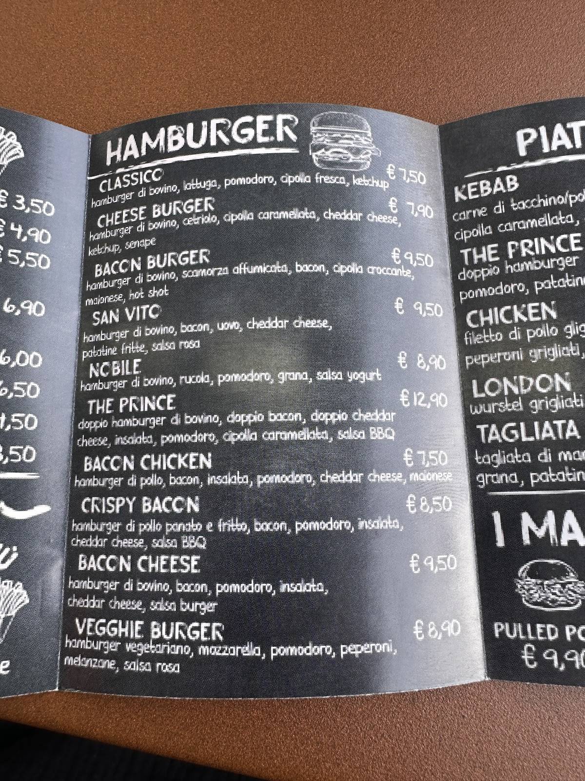Menu di The Prince Chips & Burger 