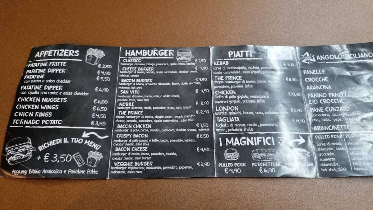 Menu di The Prince Chips & Burger 