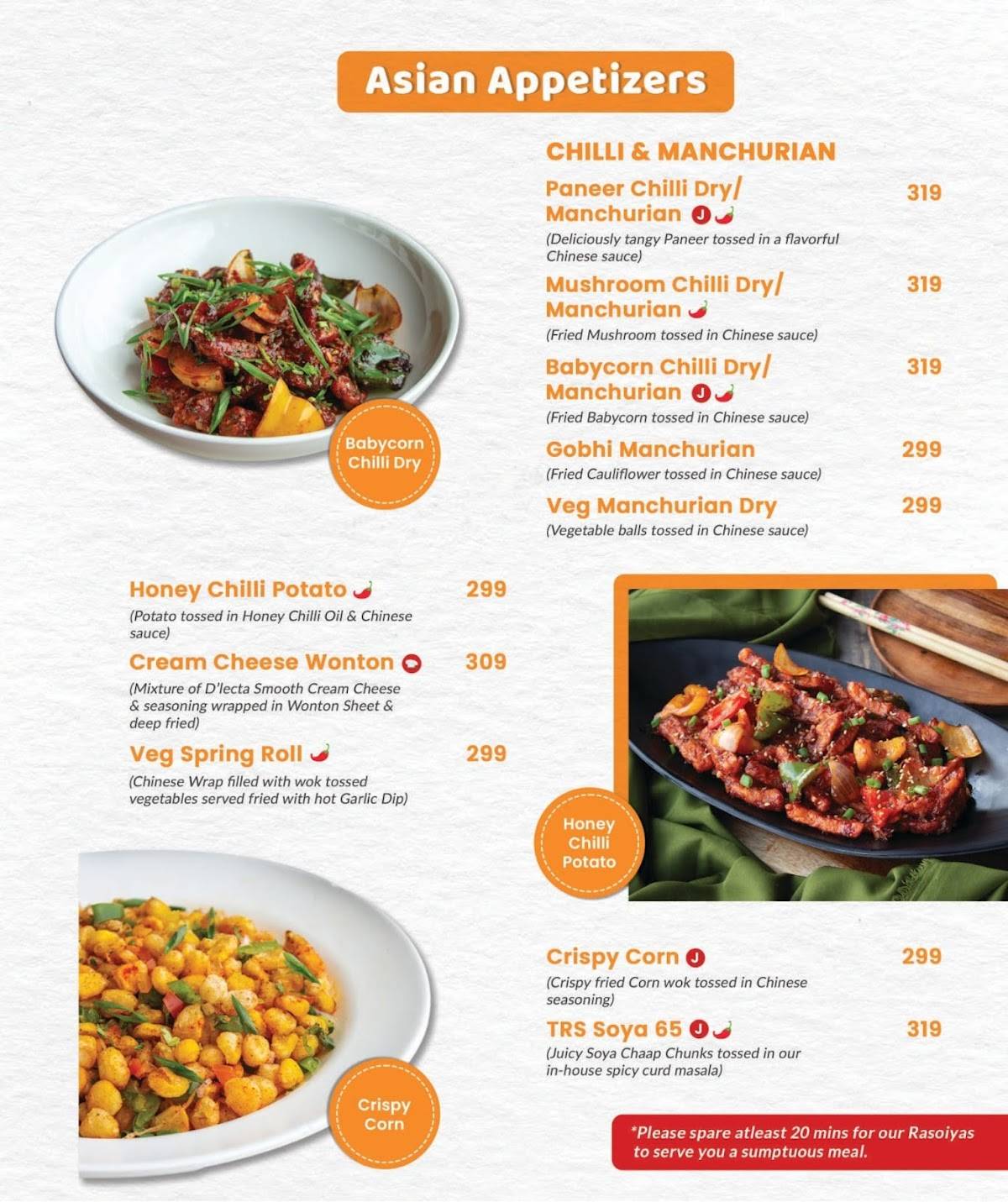 The Rasoiya Street Pure Veg Restaurant In Electronic City menu