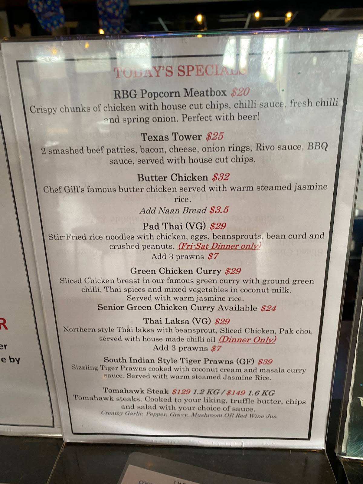 Menu at The Riverton Bar and Grill, Riverton