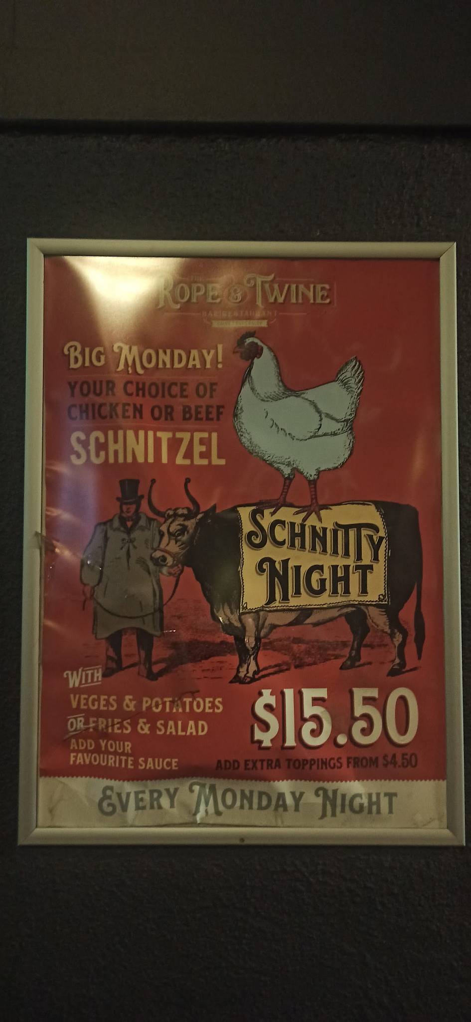 Menu at The Rope and Twine pub & bar, Dunedin