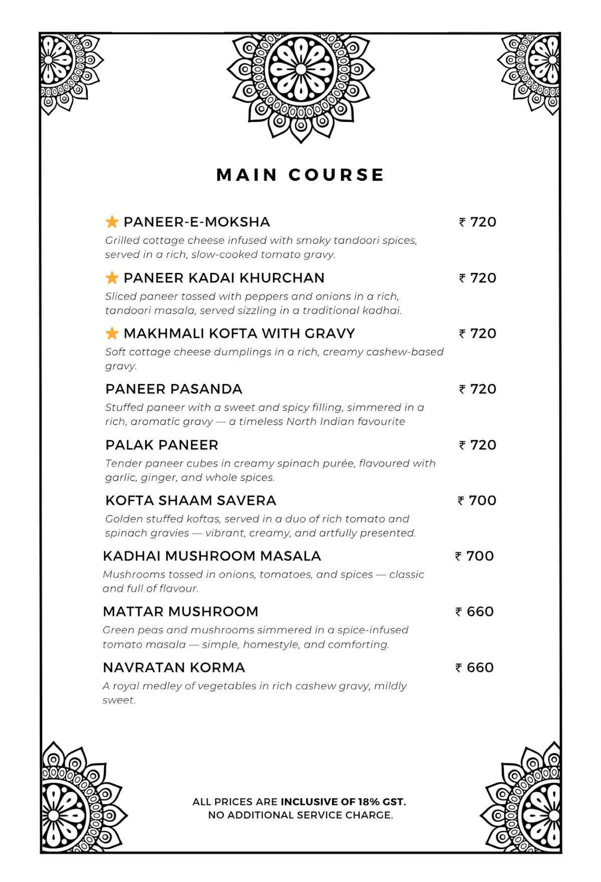 The Sitting Elephant - A Rooftop Restaurant Overlooking River Ganga menu