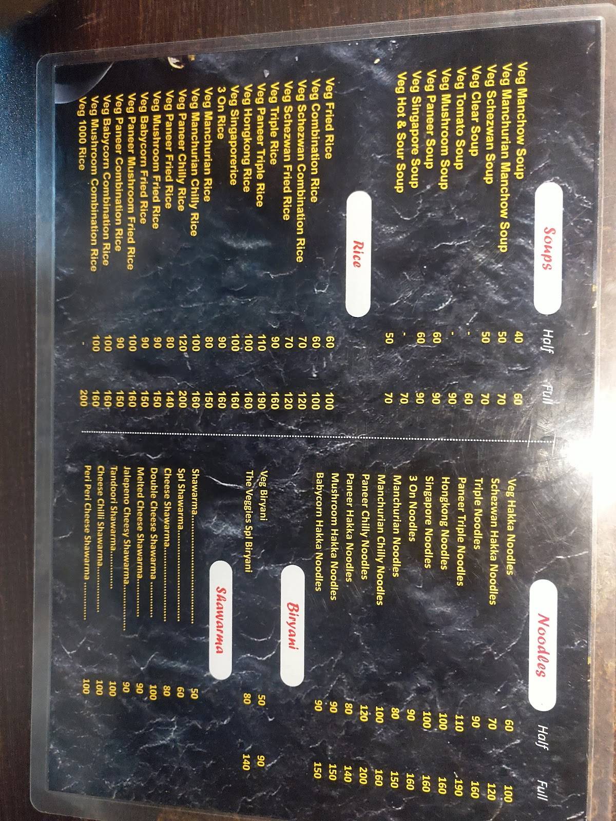 The Veggies Kitchen menu