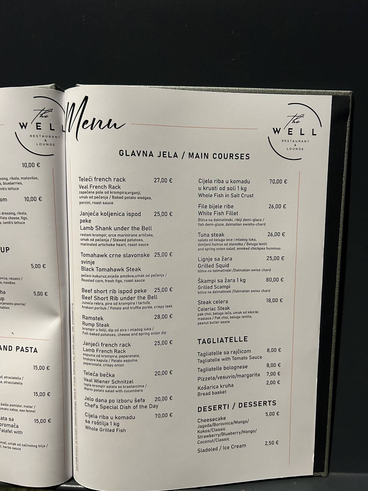 Menu di The Well 