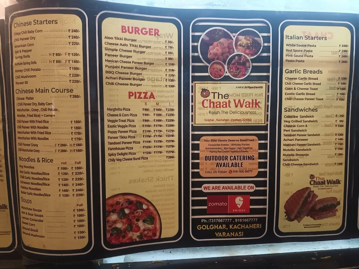 The chaat walk menu