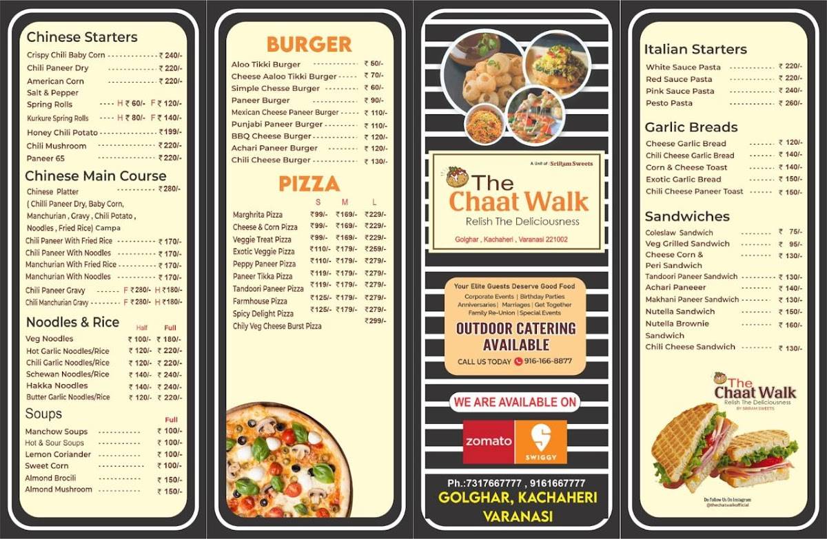 The chaat walk menu