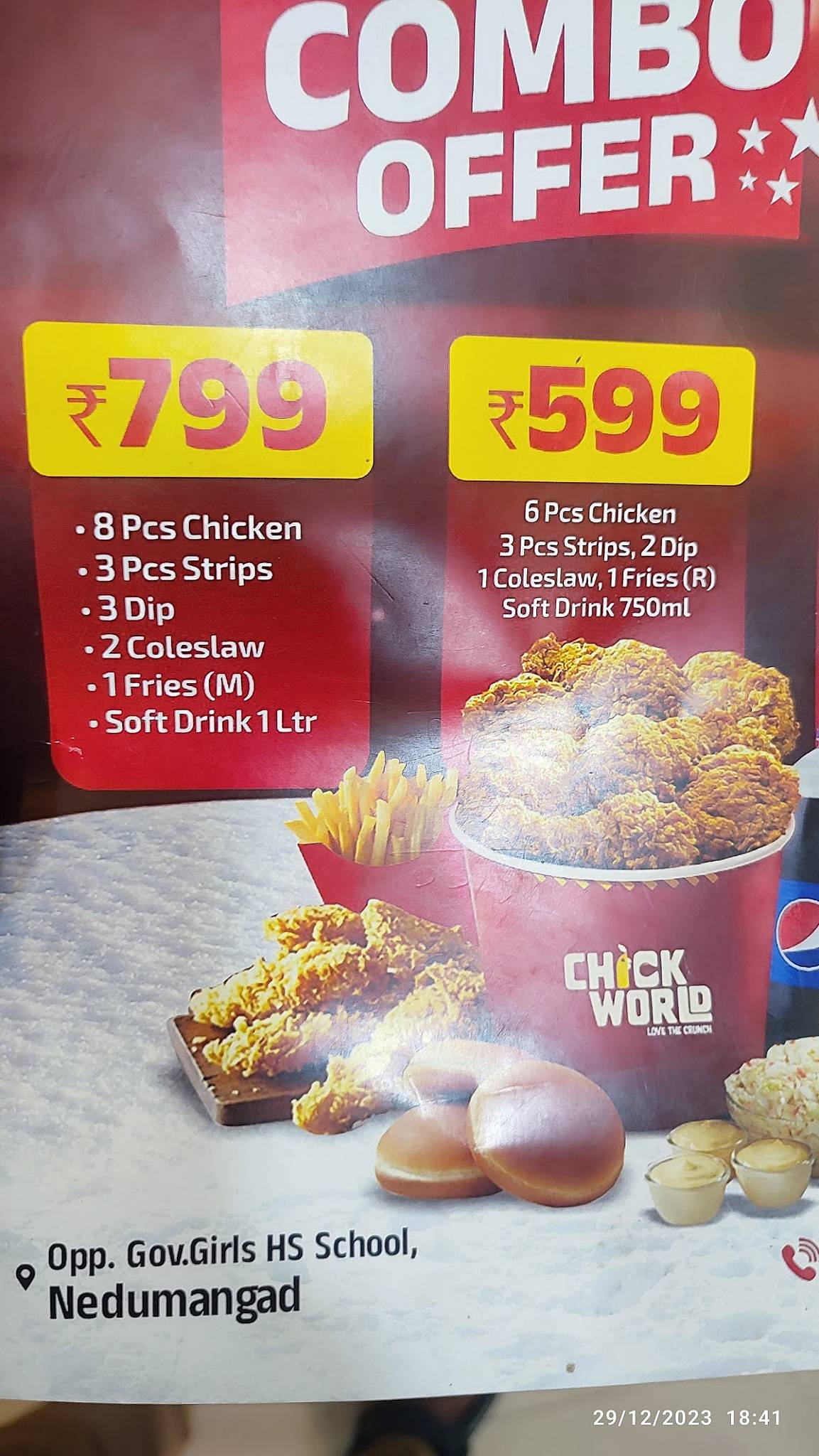 CAKE WORLD NEDUMANGAD menu