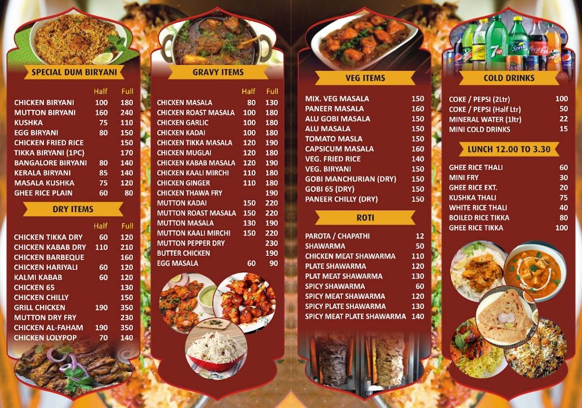 Tikka Hut menu