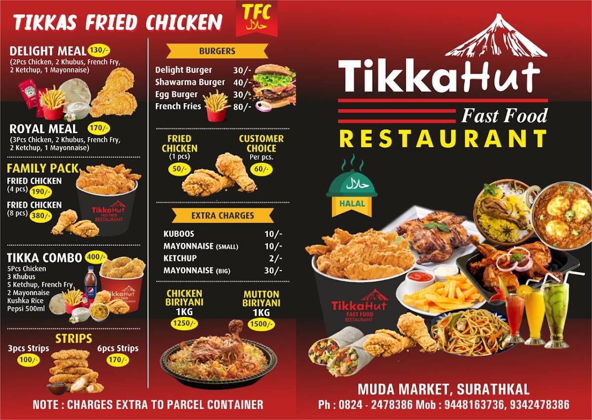 Tikka Hut menu