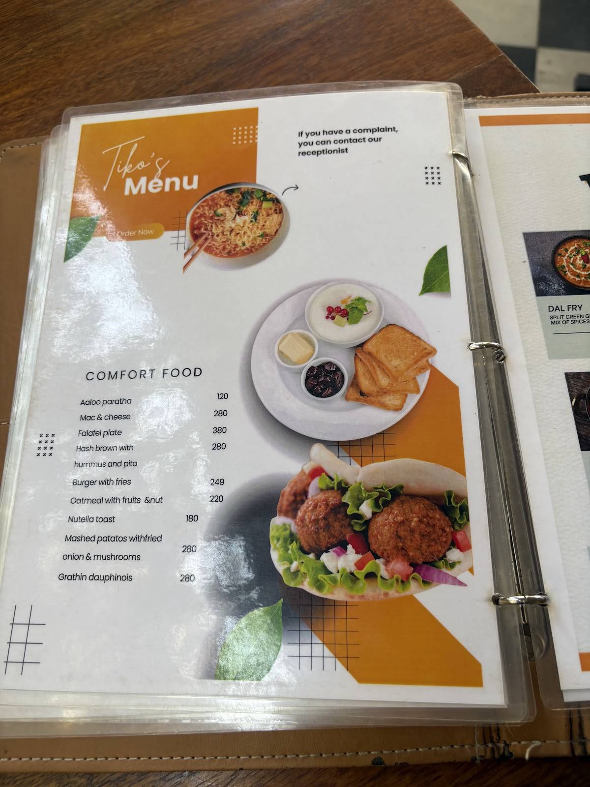 Tikos menu