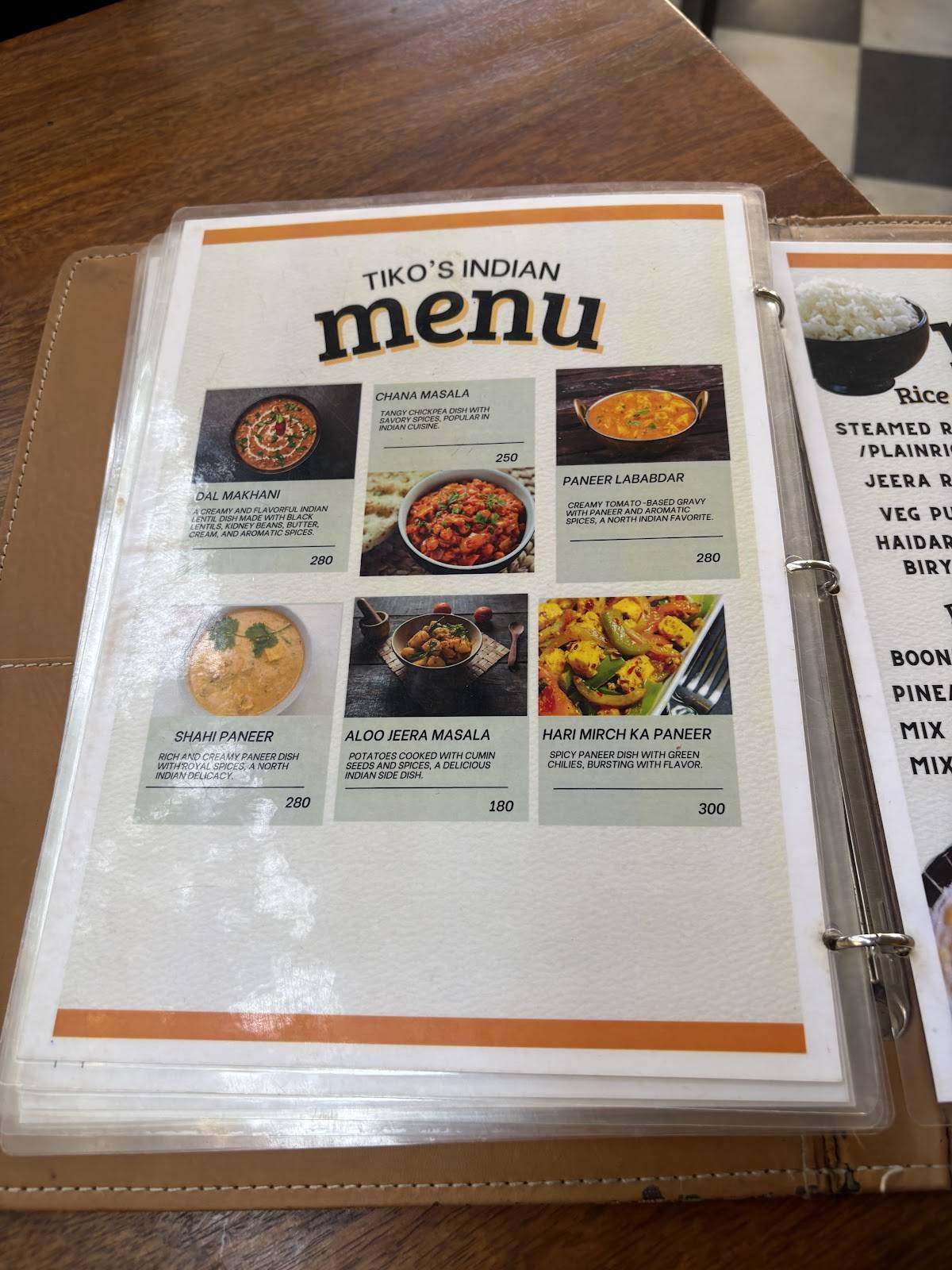 Tikos menu