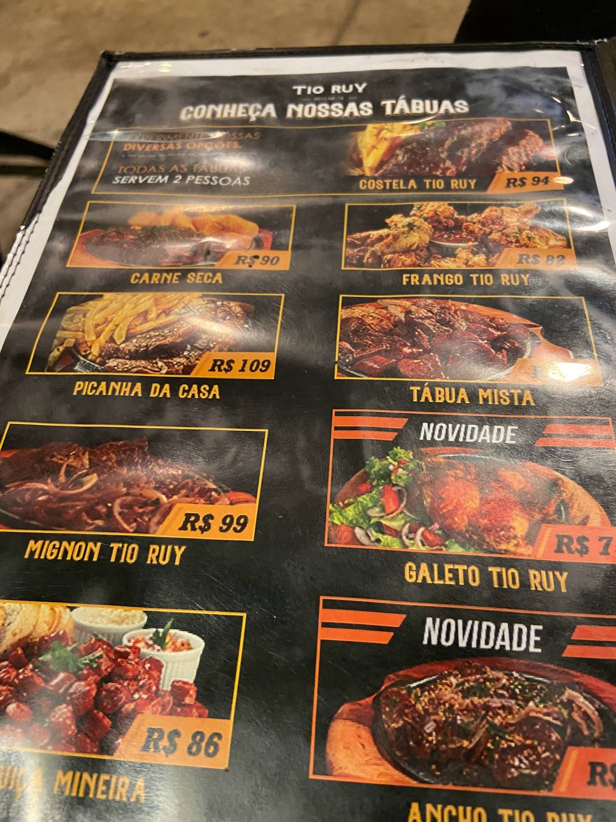 Tio Ruy cardápio