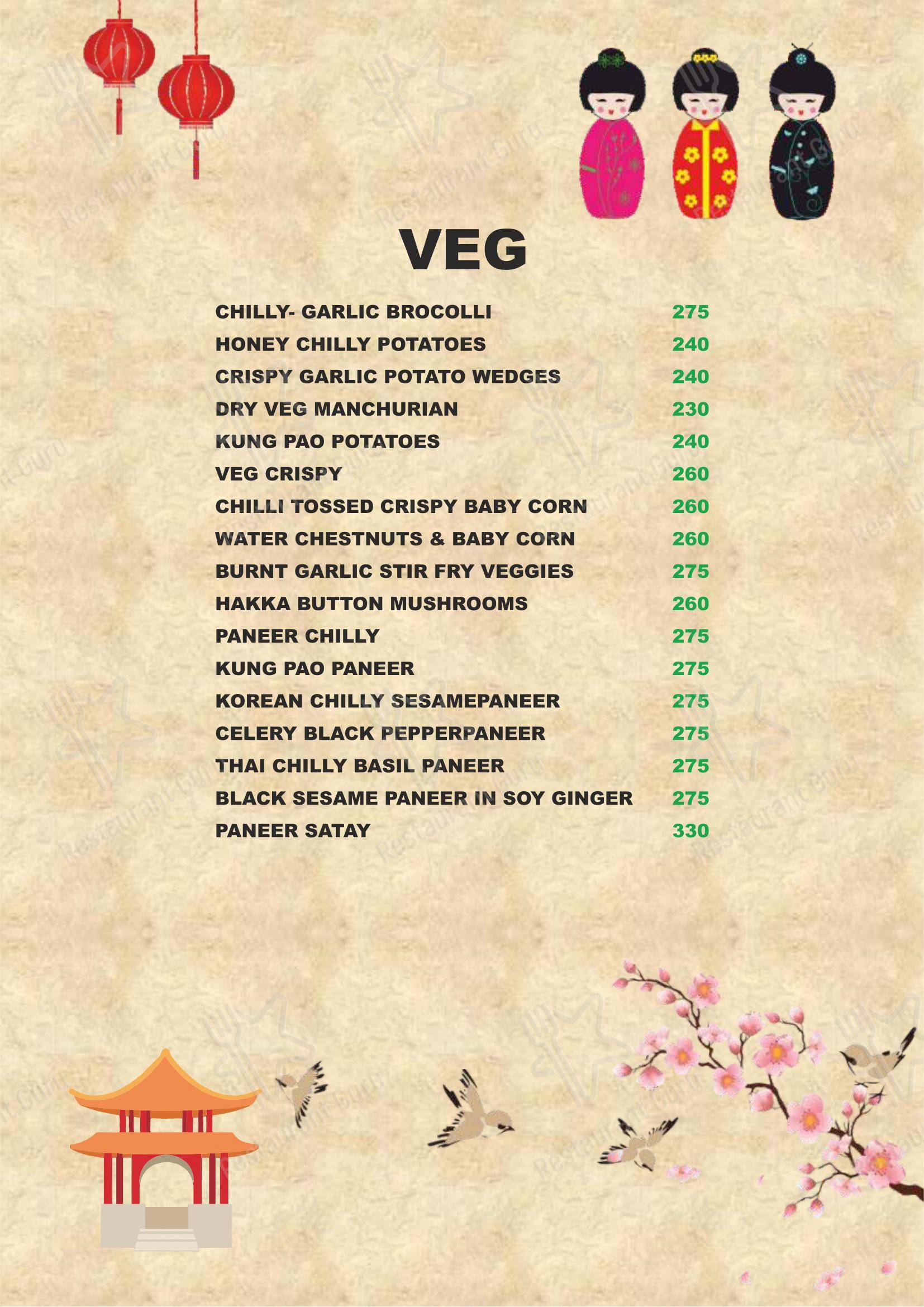 Tipsy Panda Asian Kitchen and Bar in Sandor - Menu