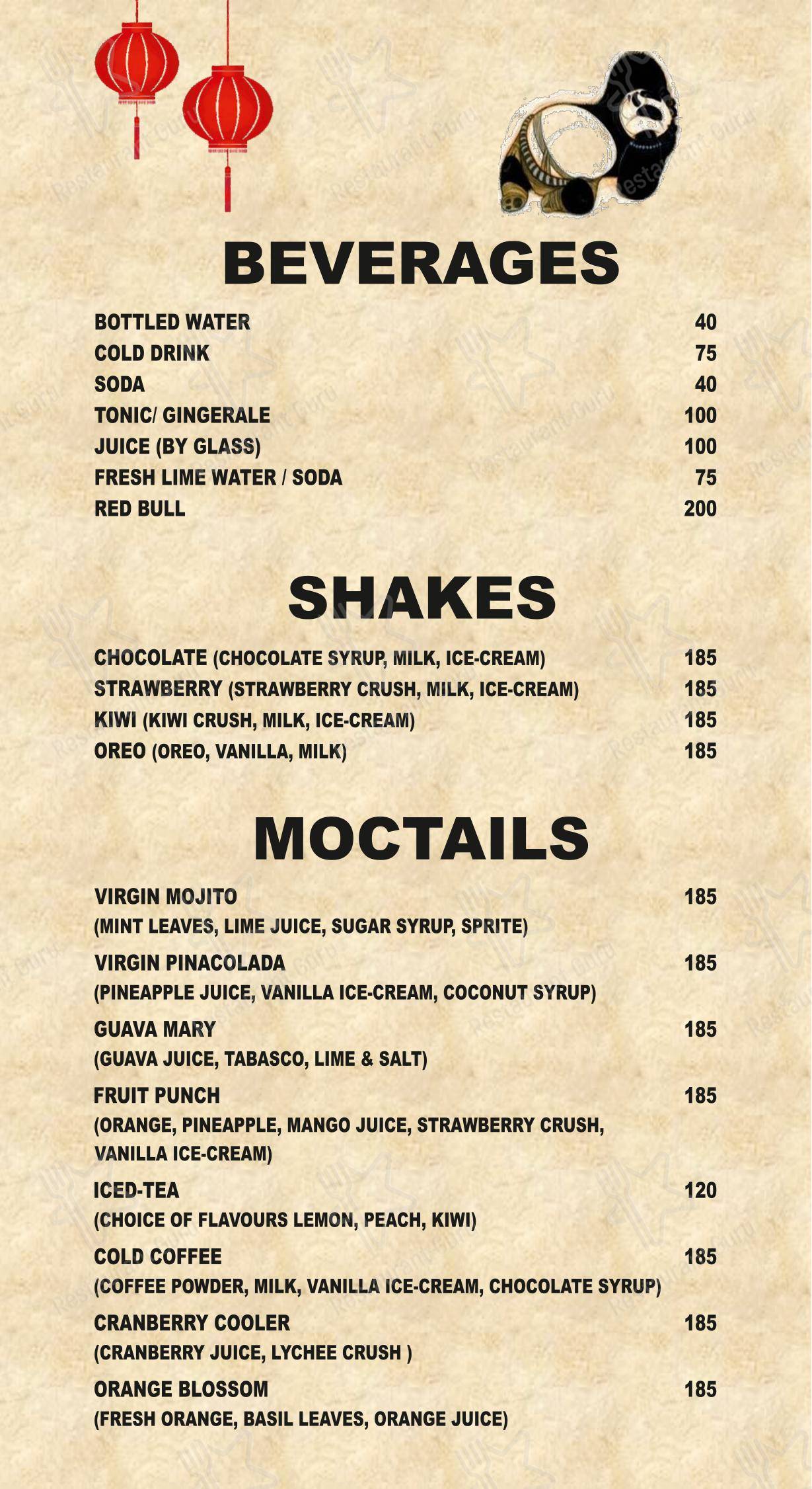 Tipsy Panda Asian Kitchen and Bar - Menu