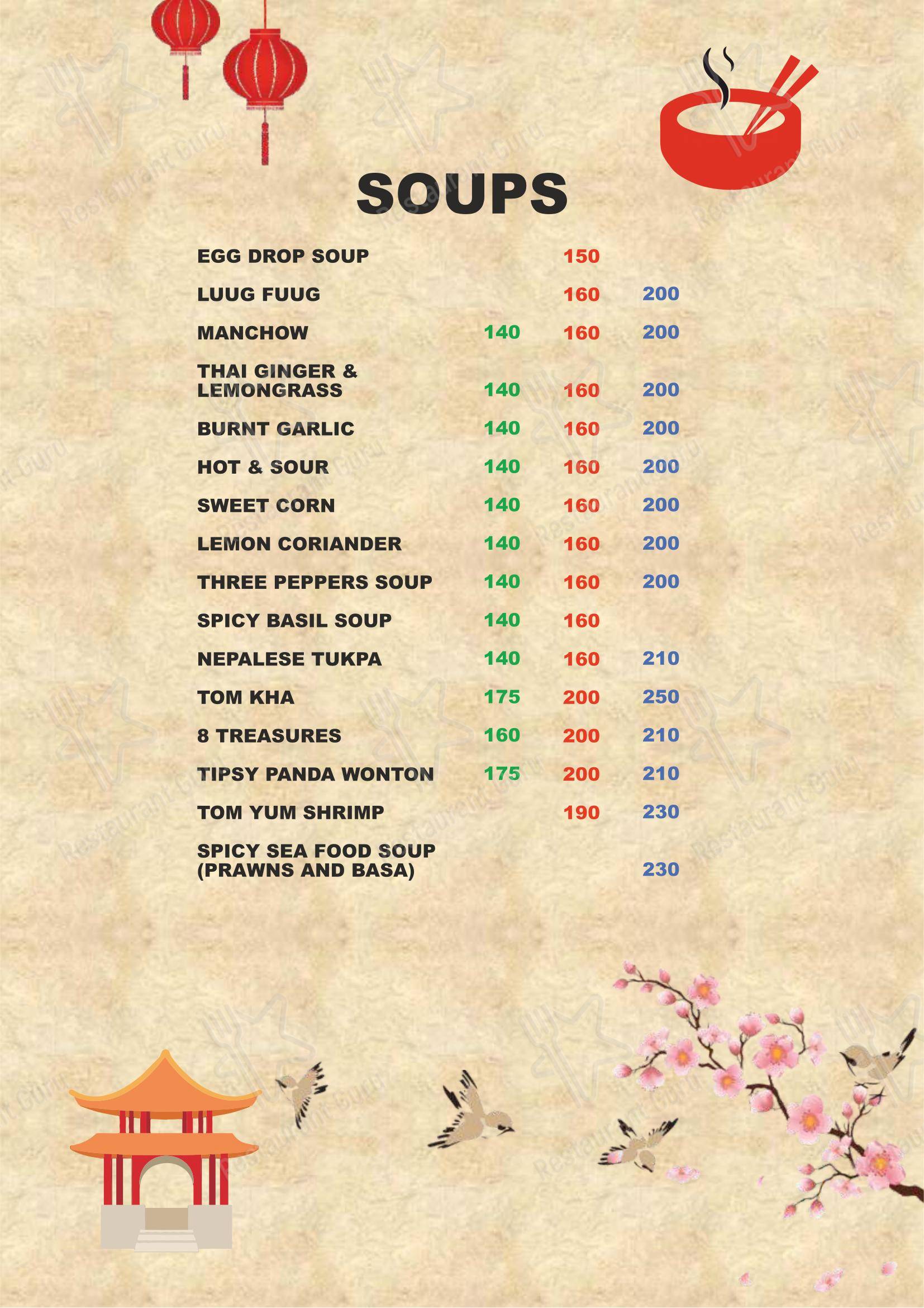 Tipsy Panda Asian Kitchen and Bar - Menu