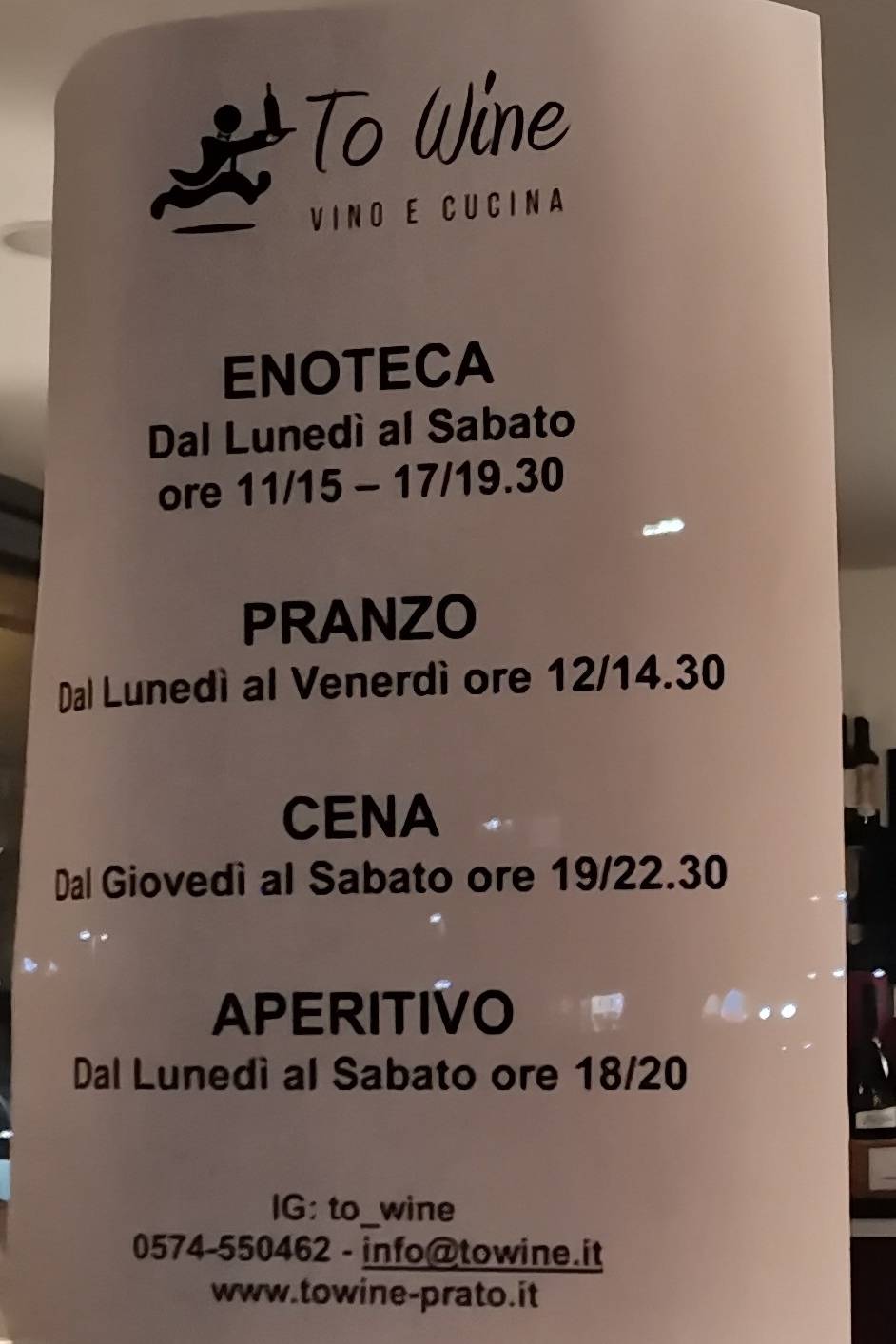 Menu di To Wine Enoteca con Cucina 